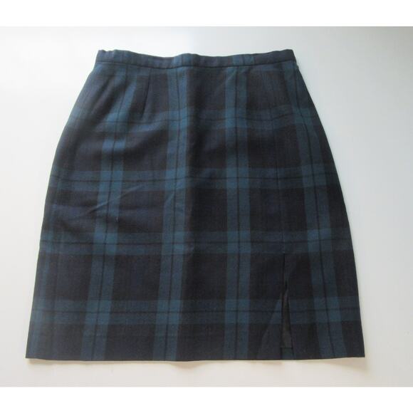 Alanni By Donny Brook 100% Wool Blue/Green Plaid Skirt Women 14  Made In Ukraine - Picture 1 of 12